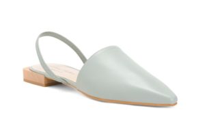 Made in Spain Leather Pointy Toe Sling Back Sandals