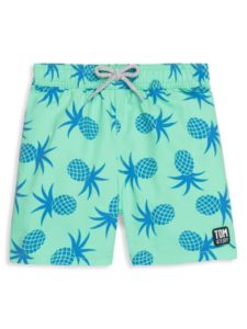 ​little Boy’s & Boy's Pineapple Print Swim Trunks