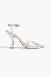 Glam Xcurve 100 Embellished Pvc and Metallic Leather Pumps