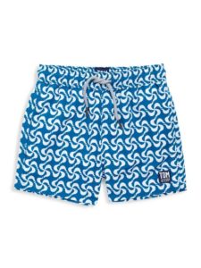 Little Boy's & Boy's Tile Print Swim Shorts