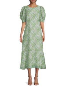 Diamond Print Midi Dress