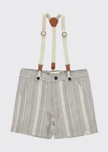 Boy's Captain Cotton Shorts W/ Removable Suspenders, Size 2-6