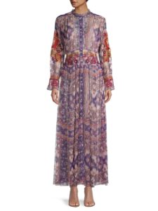 Duana Printed Mesh Maxi Dress