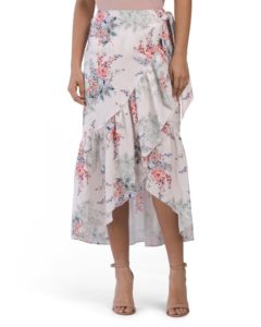Alix Garden Print Wrap Style Skirt