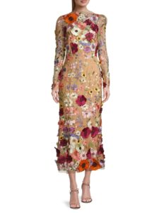 Shannon Floral Applique Midi-dress