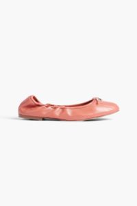Felicia Bow-detailed Leather Ballet Flats