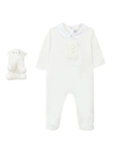 Baby's 2-piece Polo Footie & Sheep Plush Toy Gift Set