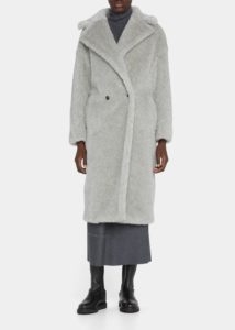 Arco Long Double-breasted Teddy Coat