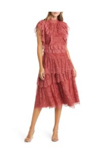 Ruffle Lace Midi Dress Size 2-4