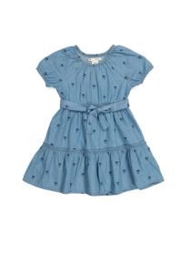 Toddler Girls Short Sleeve Dress with Palm Tree Print