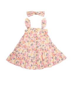 Toddler Girls Flutter Sleeve Floral Dress