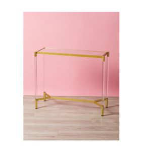 30x35 Acrylic and Metal Console Table