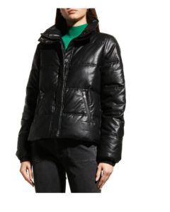 Alpine High-neck Vegan Leather Puffer Jacket