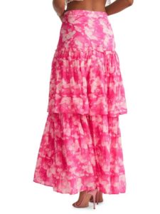 Andrea Tiered Silk Blend Maxi Skirt