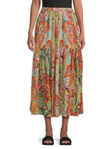 Connie Paisley Midi Skirt