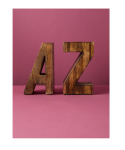2pc Wood Letter Bookends