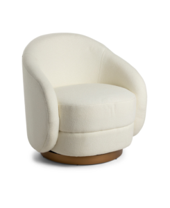 T Curved Back Boucle Swivel Chair