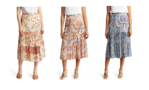 Tiered Paisley Maxi Skirt