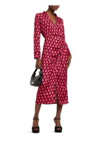 Geo Print Faux Wrap Shirtdress