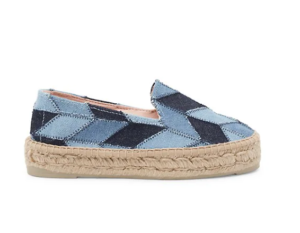Patchwork Denim Double-sole Espadrilles