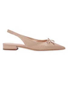 Veronica Perforated Leather Slingback Flats