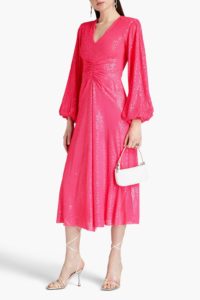 Sequined Stretch-mesh Midi Dress