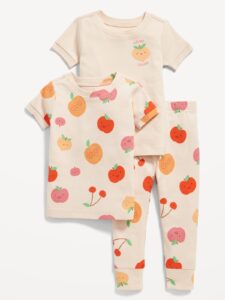 Unisex Snug-fit 3-piece Pajama Set for Toddler & Baby