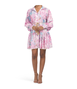 Long Sleeve Paisley Mini Dress