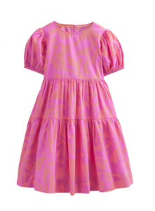 Kids' Puff Sleeve Cotton Dress