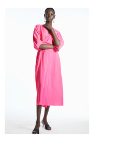 Puff-sleeve Midi Dress