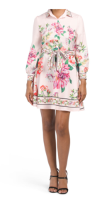 Floral Shirt Dress with Belt