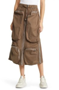 Esther Cargo Cotton Blend Midi Skirt