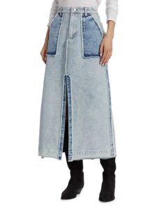 Oona Frayed Denim Skirt