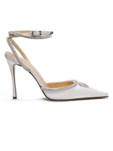 Crystal Heart 110 Satin Ankle-strap Pumps
