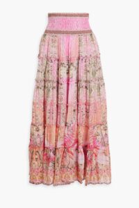 Tiered Printed Silk-chiffon Maxi Skirt