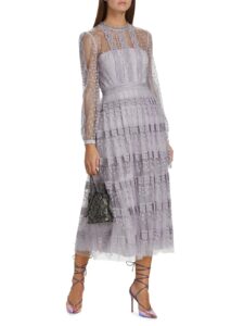 Embroidered Lace Midi-dress