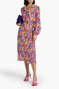 Through the Grapevine Wrap-effect Floral-print Silk Crepe De Chine Midi Dress