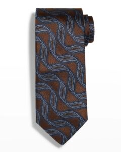 Men's Wave Stripe Silk Tie