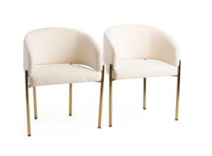 Set of 2 Textured Velvet Dining Chairs