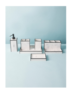 White and Black Marble Bath Countertop Collection