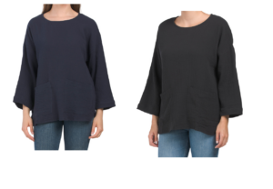 Gauze Top with Pockets