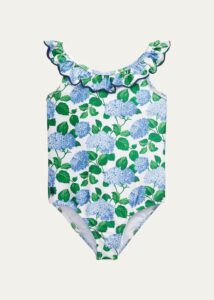 Girl's Floral One-piece Swimsuit, Size 2-4