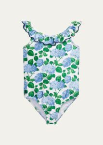 Girl's Floral One-piece Swimsuit, Size 4-6x
