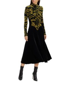 Re-edition Tie-dye Velvet Midi-dress