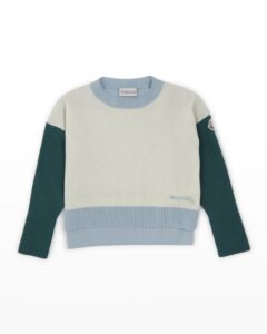 Girl's Colorblock Crewneck Sweater, Size 4-6