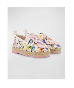 Girl's Butterfly Canvas Flat Espadrilles, Toddler/kids