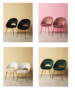 2pk 33in Metro Cut out Contemporary Chair Set