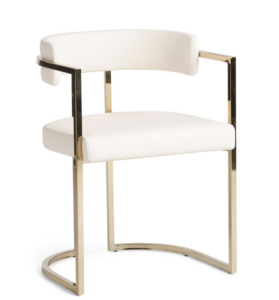 Rounded Faux Leather Dining Chair