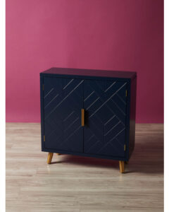 30x32 Geometric Storage Chest with Metal Legs