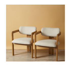 2pk 30in Curved Wood Back Dining Chairs